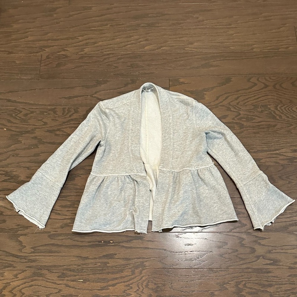 AMO Flounce Blazer - Jacket In Heather Gray Size XS